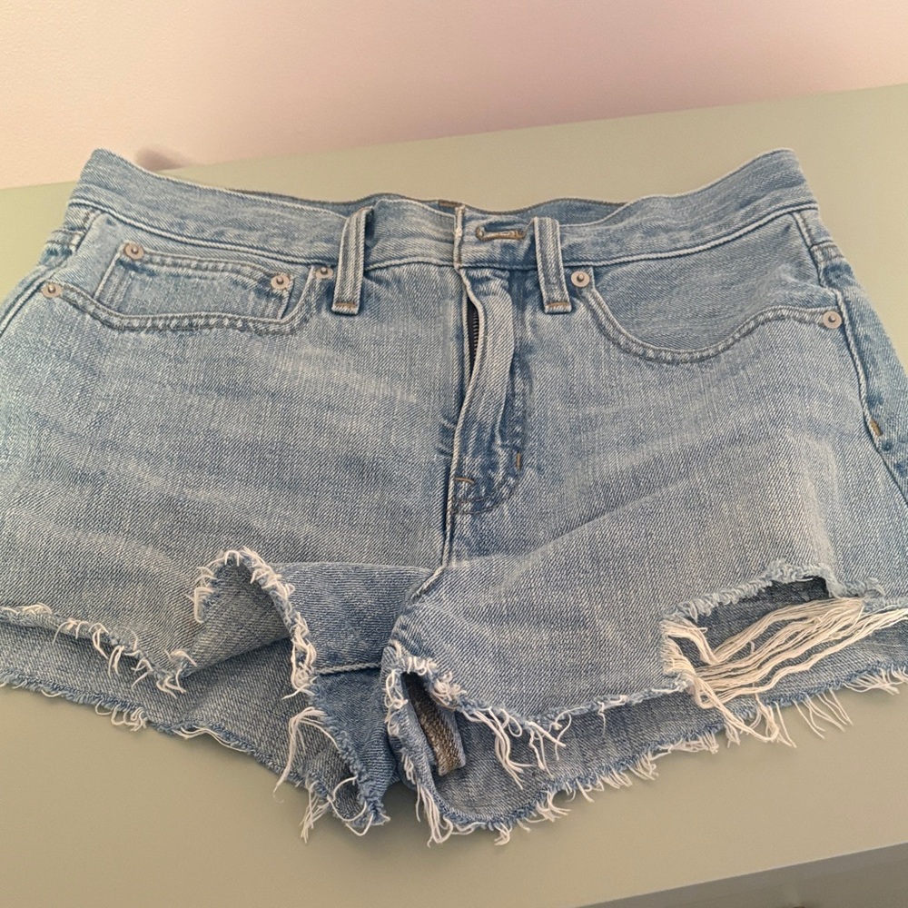J. Crew Light Blue Distressed Jean Shorts